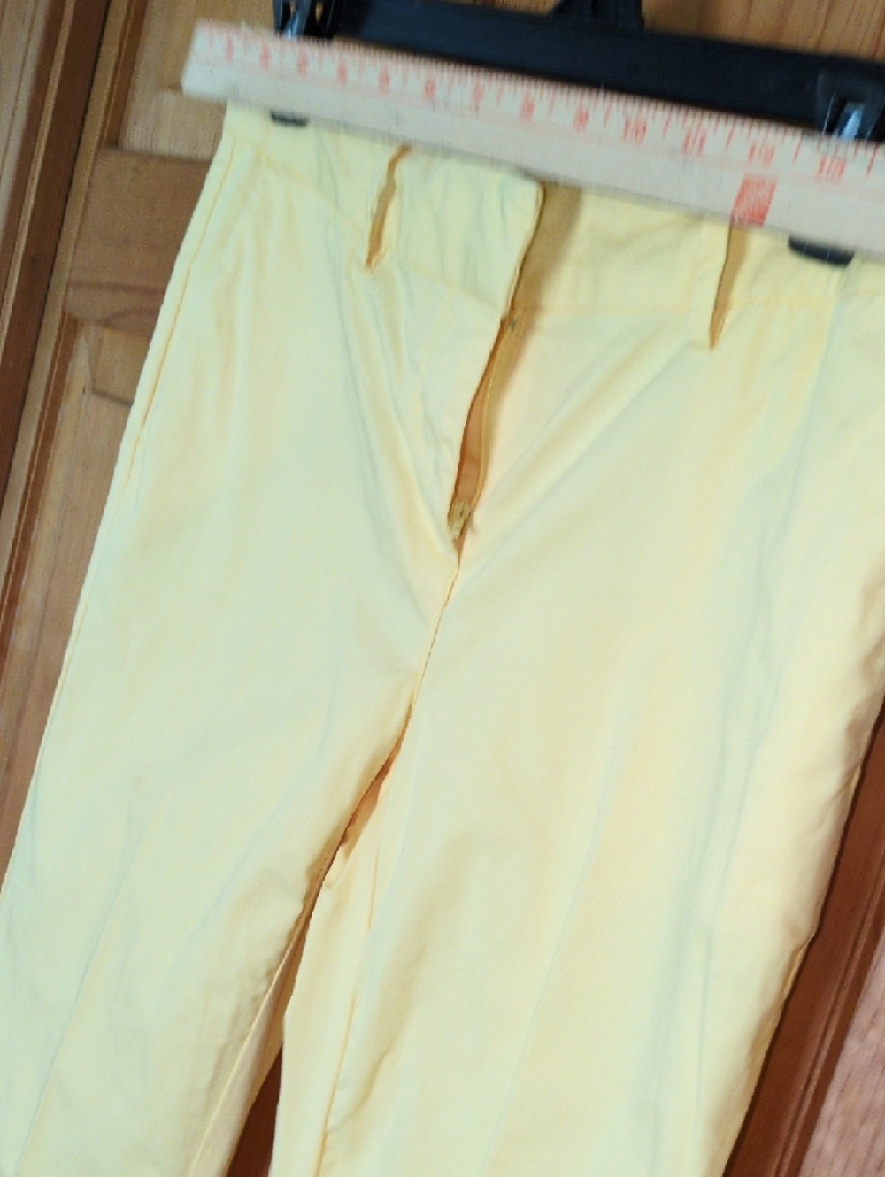 Nautica Pale Butter Yellow Cropped Stovepipe Straight Low Rise Pants Size 2 - Picture 9 of 12